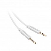 Kabel GoGEN Jack 3,5mm, 3m, pozlacené konektory - bílý
