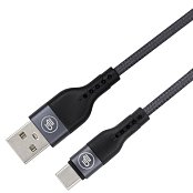 Kabel GoGEN USB-A / USB-C, 1m, opletený, zkumavka - grafitový
