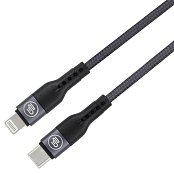 Kabel GoGEN USB-C / Lightning, 1m, opletený, zkumavka - grafitový