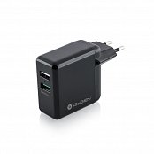 Nabíječka do sítě GoGEN ACHQ 203, 2x USB, 2,4A s funkcí rychlonabíjení QC 3.0 (18W) - černá
