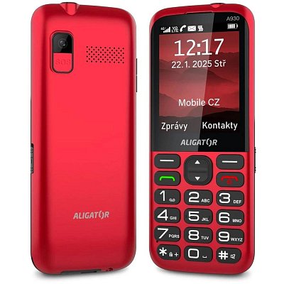 A930 GPS Senior červený+nab.st. ALIGATOR