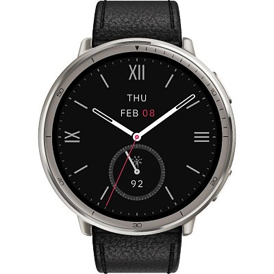 Active 2 Round NFC Black Leather AMAZFIT