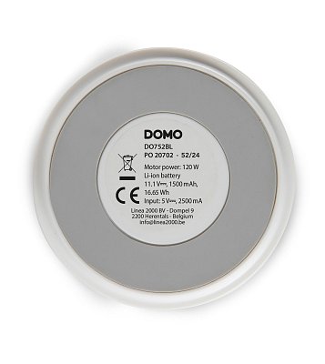 Aku smoothie mixér X-Power to go 120W - bílý - DOMO DO752BL