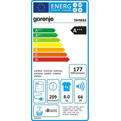 DHNE83 SUŠIČKA PRÁDLA GORENJE