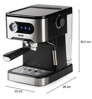 Espresso kávovar pákový - černý - DOMO DO1138K