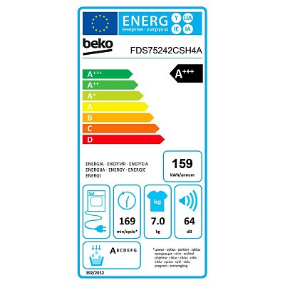 FDS75242CSH4A SUŠIČKA PRÁDLA BEKO