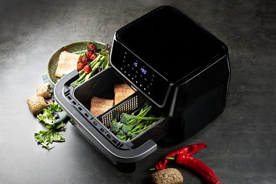 Horkovzdušná fritéza 10 l s průzorem, rodinná - DOMO DO544FR