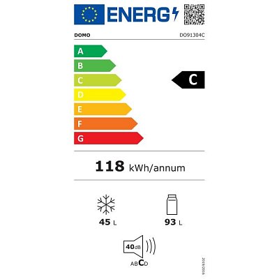 Lednice kombinovaná s mrazákem - bílá - DOMO DO91304C