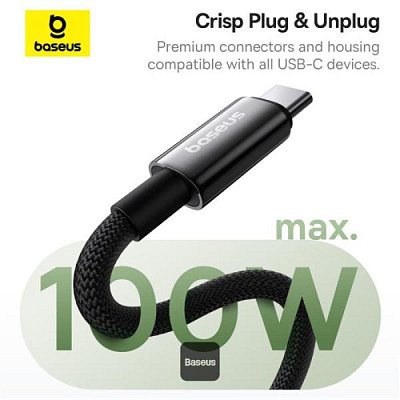 Magnet. kabel USB-C/USB-C 1m 100W černý