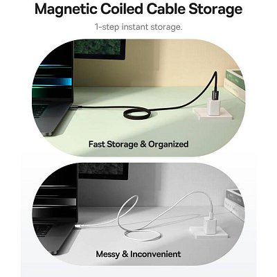 Magnet. kabel USB/USB-C 1m 100W černý