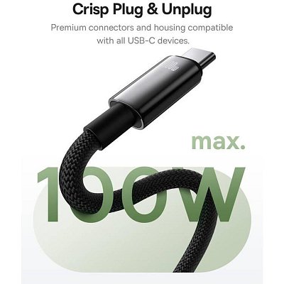 Magnet. kabel USB/USB-C 1m 100W černý