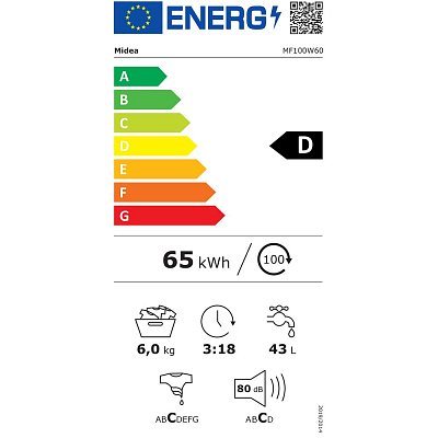 MF100W60/T-CZ automatická pračka MIDEA
