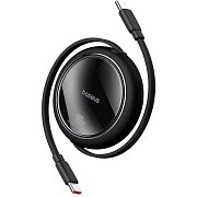 Navíjecí kabel USB-C/USB-C 1m 100W černý