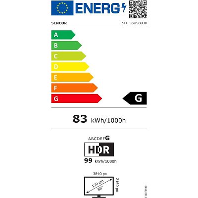 SLE 55US803B WEBOS SMART TV SENCOR
