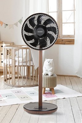 Stojanový ventilátor s 3D oscilací - Wood Style - DOMO DO8155