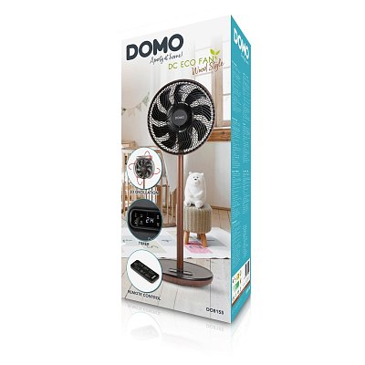Stojanový ventilátor s 3D oscilací - Wood Style - DOMO DO8155