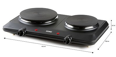 Vařič dvouplotýnkový - černý - DOMO DO30210KP