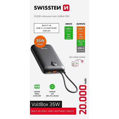 VOLTBOX 35W Powerbanka 20000mAh SWISSTEN