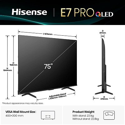 75E77Q PRO QLED TV HISENSE